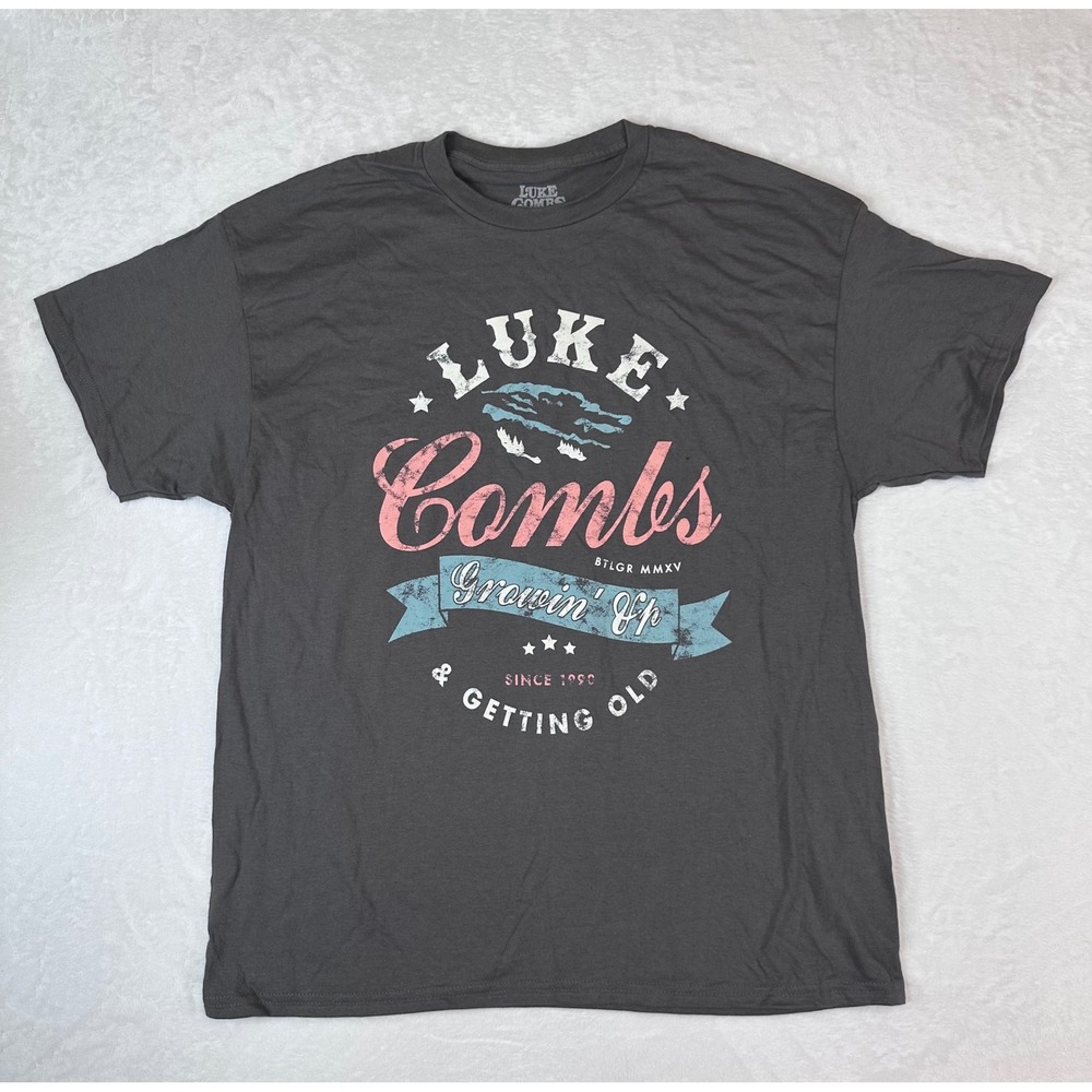 Luke Combs Growin Up & Getting Old Concert T-Shirt Mens XL Charcoal Gray NWOT